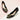 Elegant Fashion Black Leather Pointed Toe Kitten Heels